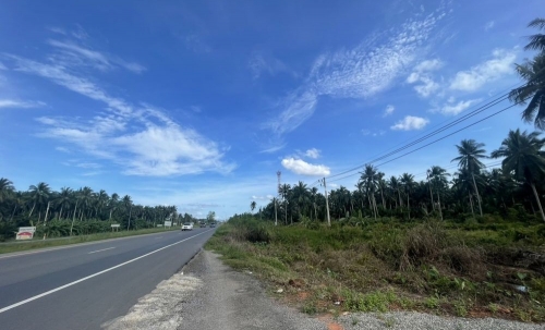 ขายที่ดินทำเลติดถนนใหญ่ หน้ากว้าง 112 เมตร ใกล้เซ็นทรัลสุราษฎร์