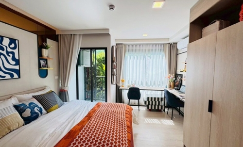 คอนโดใหม่ ใกล้ ม.กรุงเทพ Dcondo Vivid Rangsit ทำเลดีมาก พร้อมรถรับ-ส่งถึงหน้ามหาลัย โทร 065-4496399