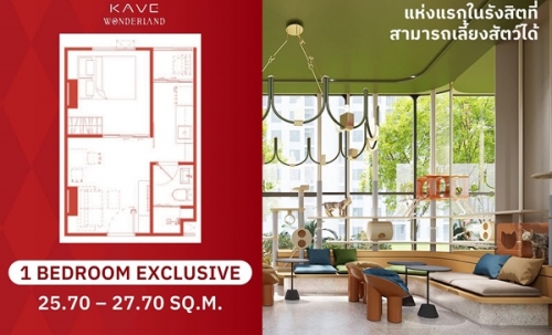 คอนโดใหม่ Kave Wonderland หนึ่งเดียวในรังสิต ใกล้ ม.ธรรมศาสตร์ รังสิต เลี้ยงสัตว์ได้ ซื้อคุ้มากกว่าเช่า โทร 061-6161426