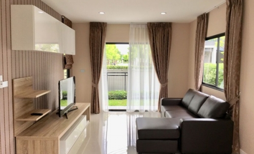 ให้เช่าบ้านแฝดสไตล์บ้านเดี่ยว 2 ชั้น พร้อมอยู่ ทำเลพระราม 9 - อ่อนนุช ตกแต่งครบ Tel 092850905ห้า