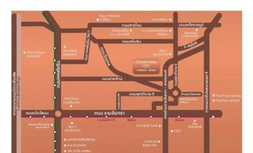 ขาย/ให้เช่า ทาวน์โฮม 3 ชั้น บ้านกลางเมือง (รามอินทรา-วัชรพล) 3 ห้องนอน ใกล้ แฟชั่นไอส์แลนด์ โทร 095-9166677