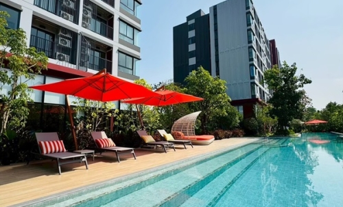 dcondo Vivid Rangsit คอนโดตรงข้าม ม.กรุงเทพ ข้ามสะพานลอย = ถึงมหาลัย พร้อมอยู่! โทร 061-616-1426