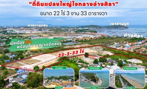 ขายที่ดิน ชลบุรี ซอย 9 มิตรสัมพันธ์ บ้านปึก อ่างศิลา เหมาะแก่การลงทุน จัดสรร หรือทำหมู่บ้าน โทร 085-3967890