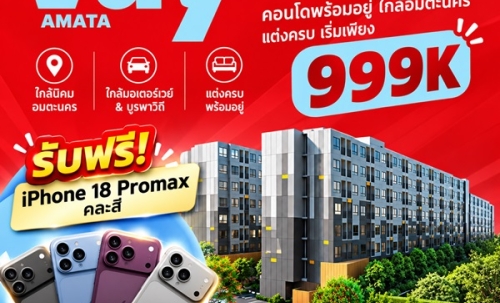 Vay Amata คอนโดแต่งครบ ใกล้ นิคมฯ อมตะ แต่งครบ เครื่องใช้ไฟฟ้า เข้าอยู่ได้เลย โทร 065-563-9565