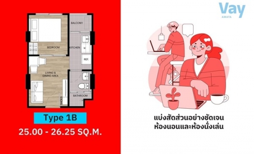 คอนโดใหม่ ราคาไม่ถึงล้าน แต่บรรยากาศดีขนาดนี้ Vay Amata เวย์ อมตะ โทร 093-1681685